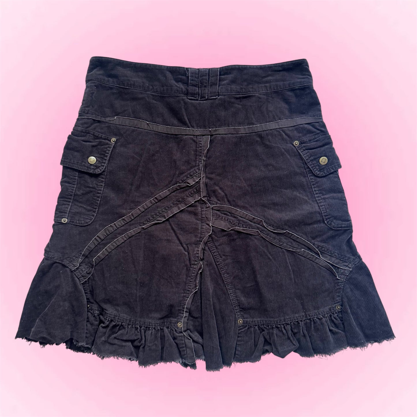 Black Cargo Midi Skirt (M)