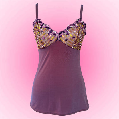 Purple Shiny Y2K Tank Top (S)