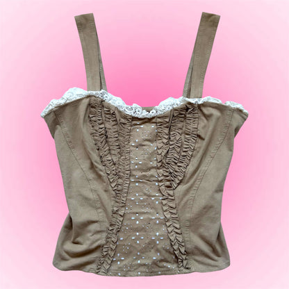 Beige Corset Style Bustier Top (XS)