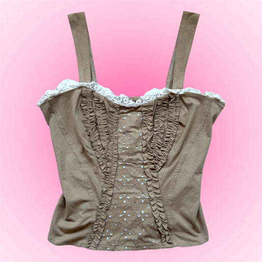 Beige Corset Style Bustier Top (XS)