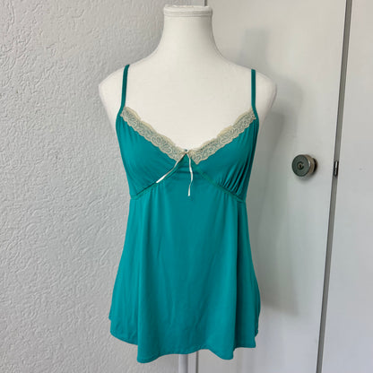 Teal Y2k Lace Cami Top (M)