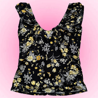 Floral Tie-Front Top (M)