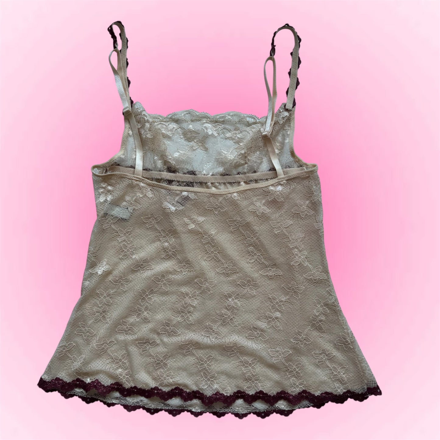 Cream coquette lace top (M)