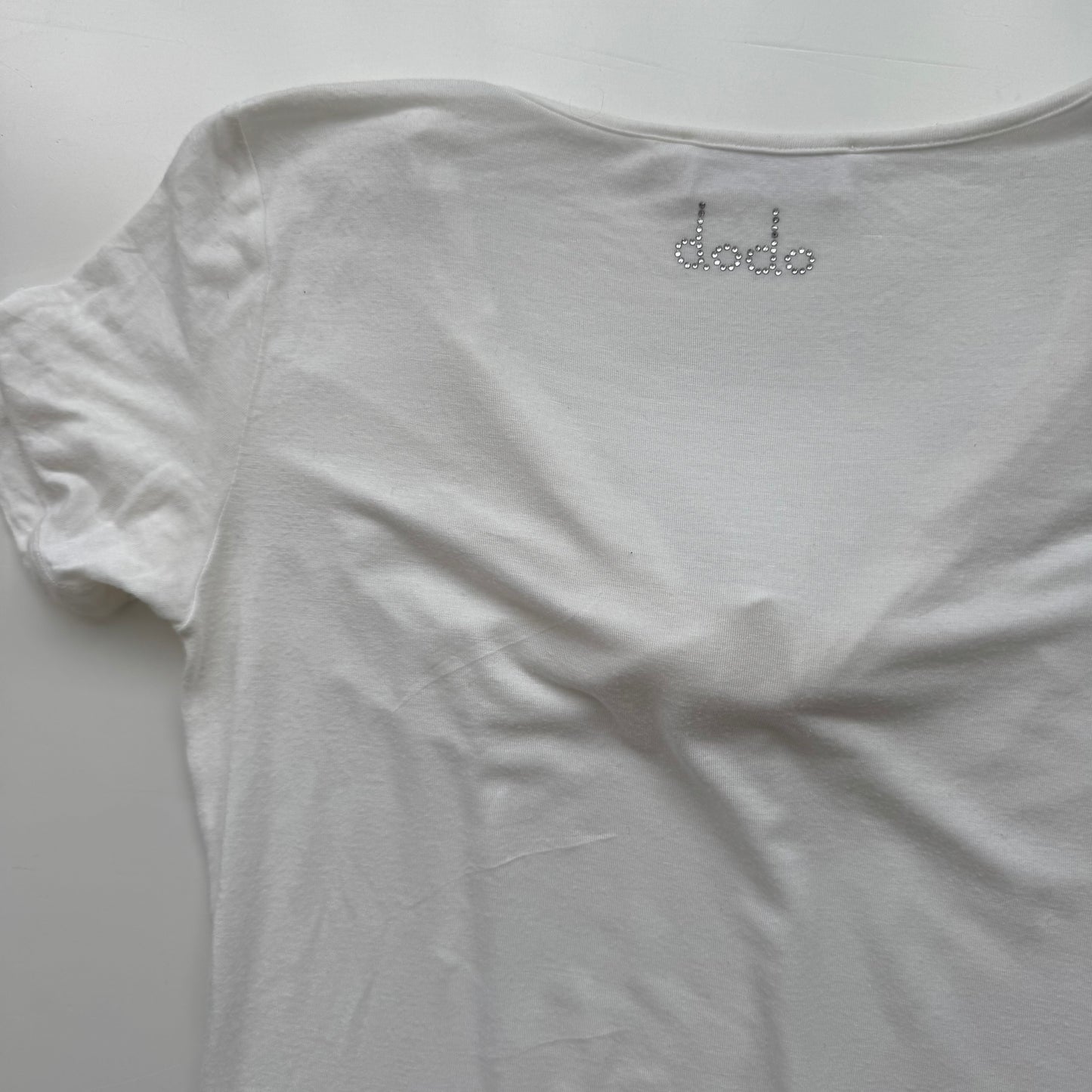 White Ruched Coquette Tshirt (M)