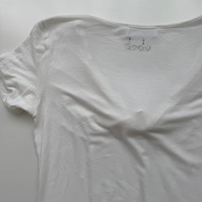 White Ruched Coquette Tshirt (M)