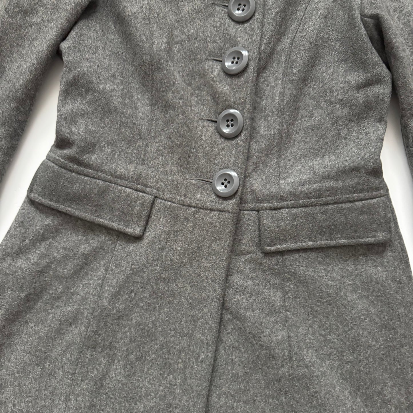 Grey Tailored Wool Coat (S)