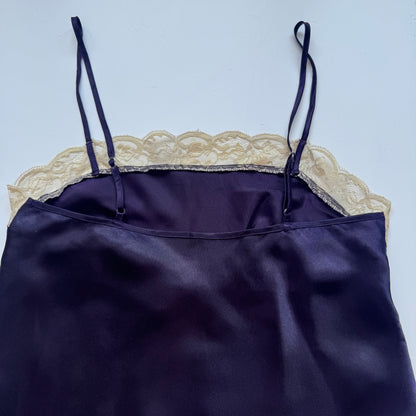 Dark Blue Satin Y2K Top (S)