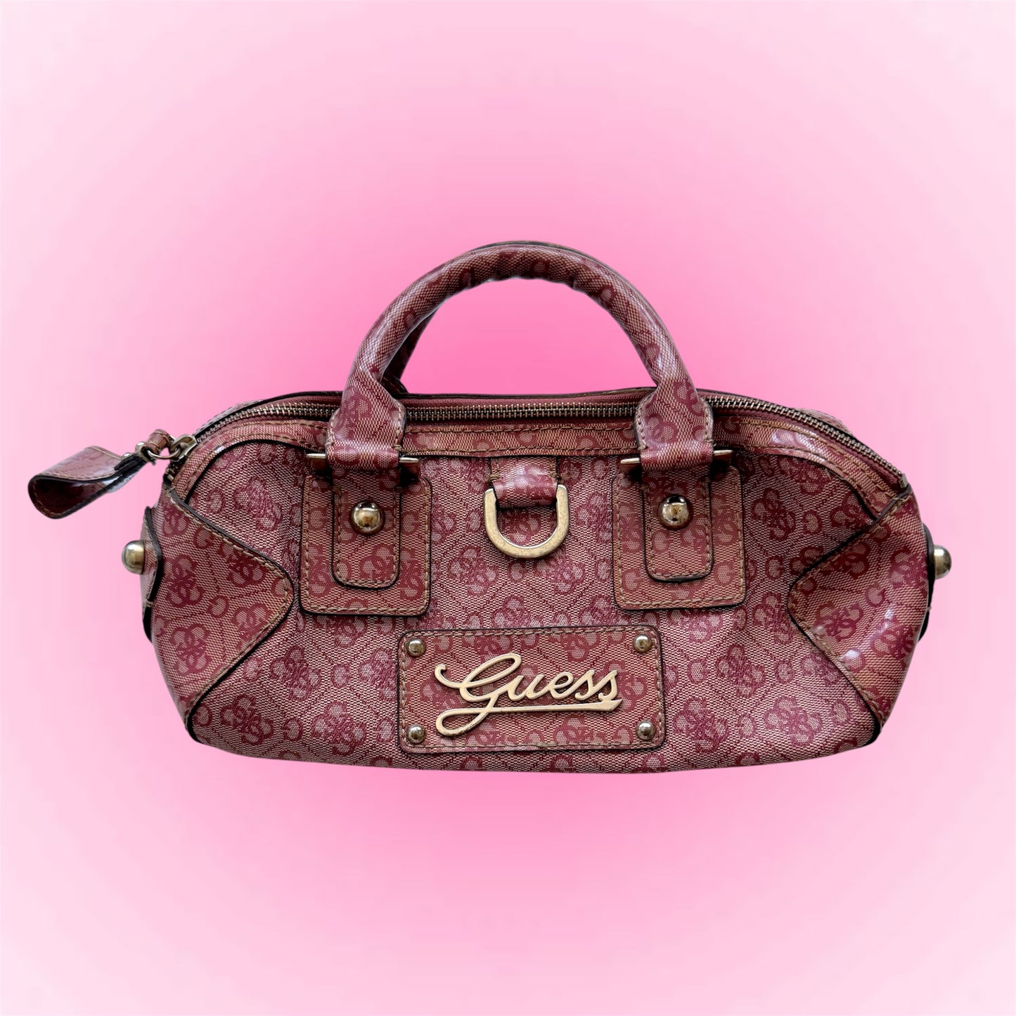 Pink Guess Monogram Bag