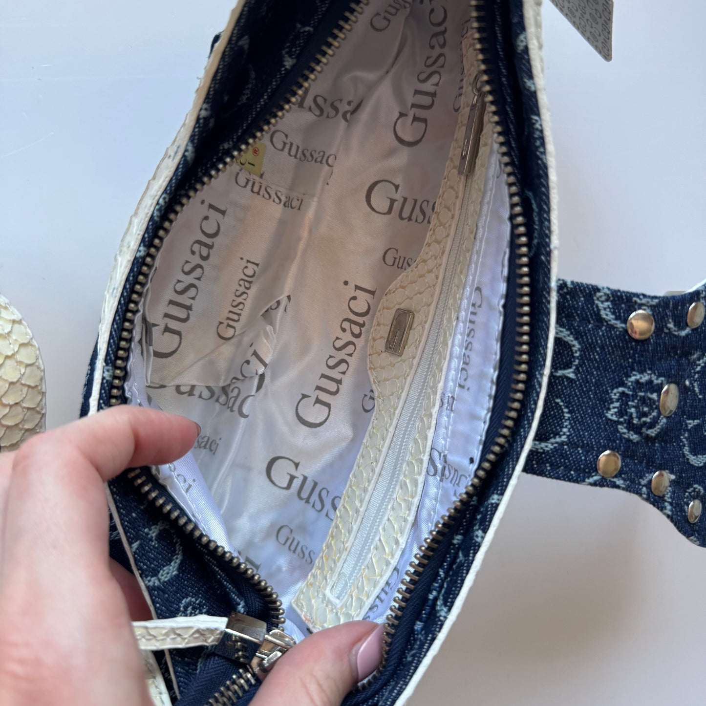 Gussaci Denim Shoulder Bag | New with tags