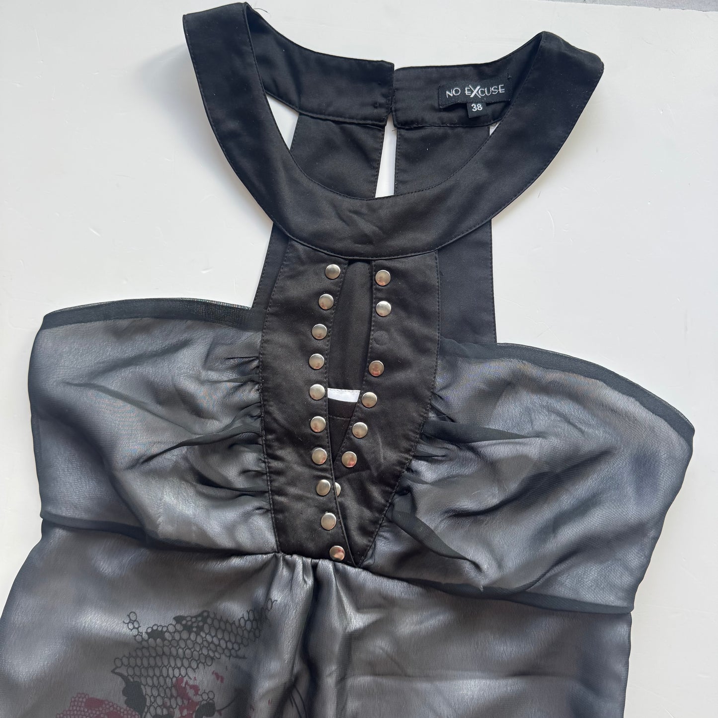 Black Sheer Vintage Dress (M)