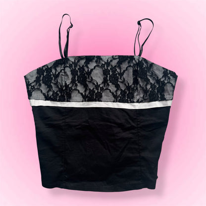 Black Lace Y2K Top (XS/S)