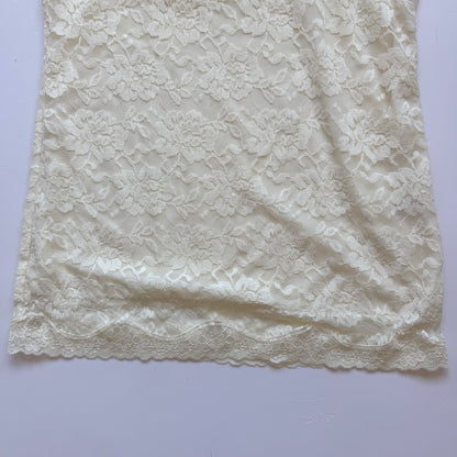 Cream Coquette Lace Shirt (S)