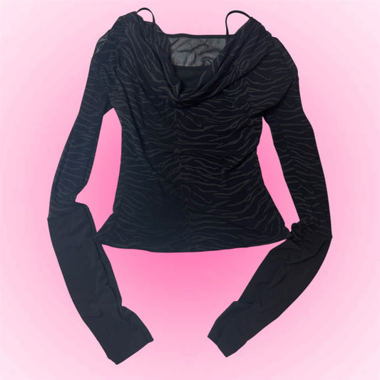 Black Sheer Zebra Top (S)