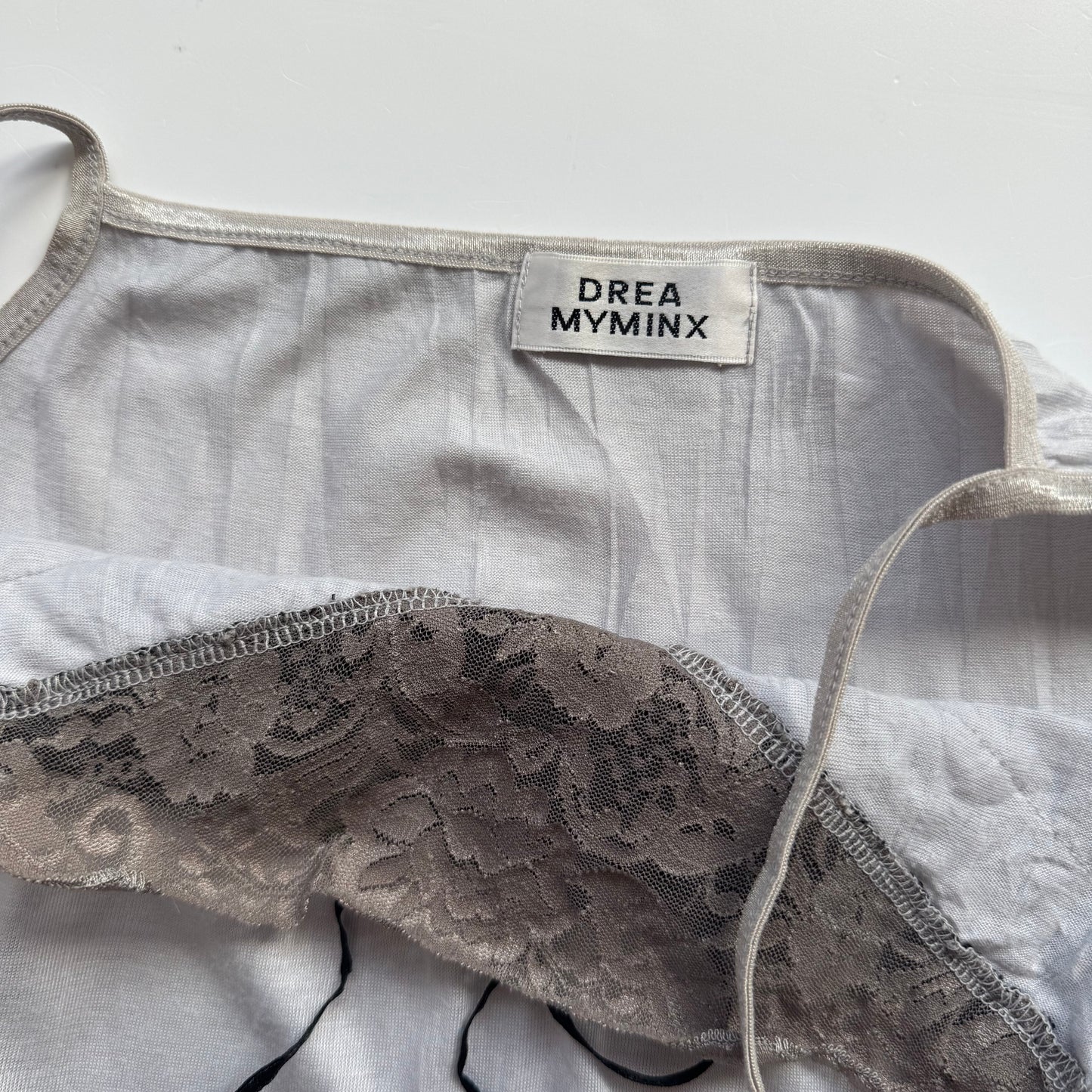 Grey Lace Trim Japanese Cami (S/M)