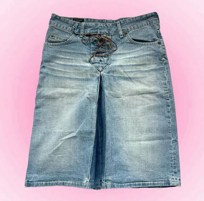 Vintage Jeans Midi Skirt (M)