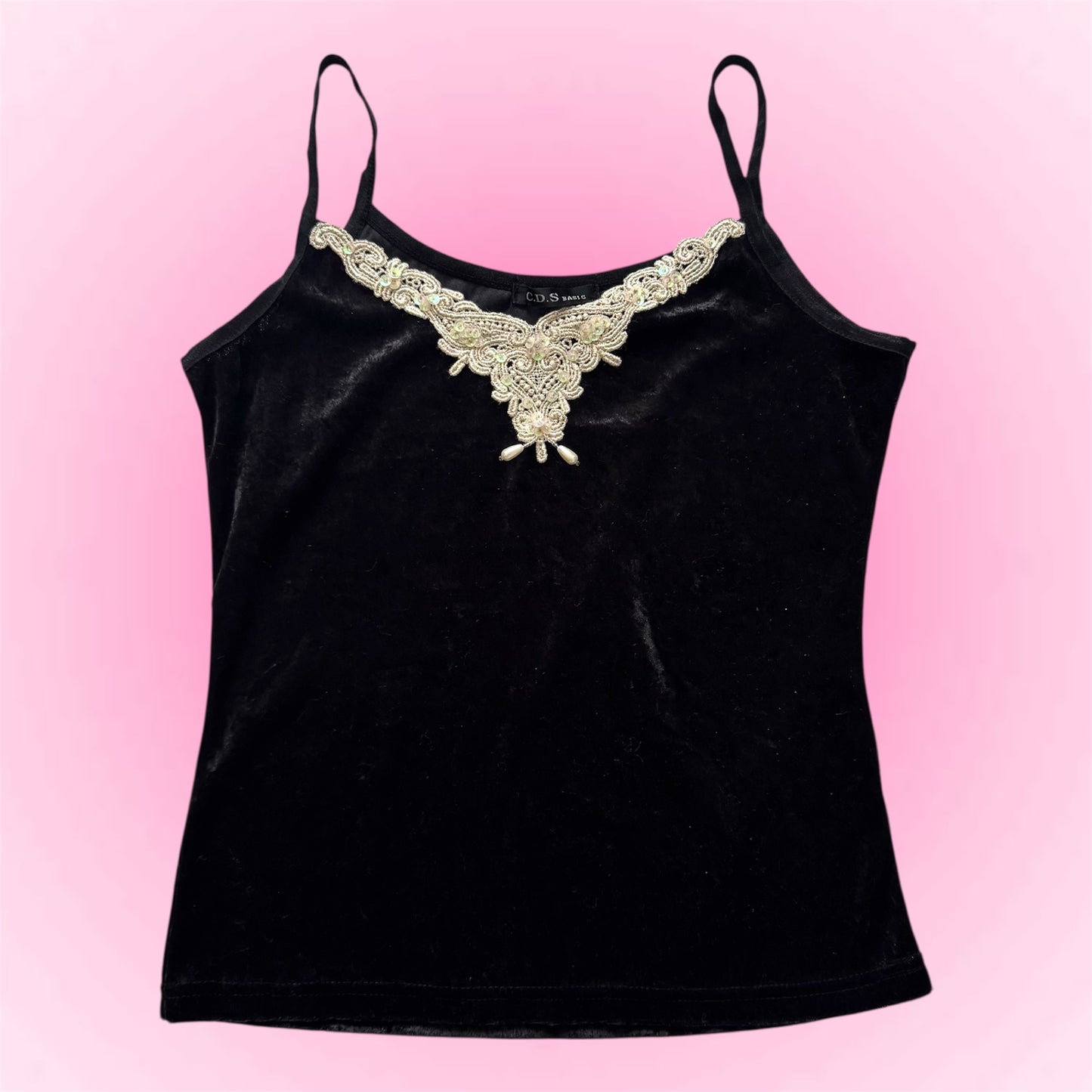 Black velvet fairy top (S)