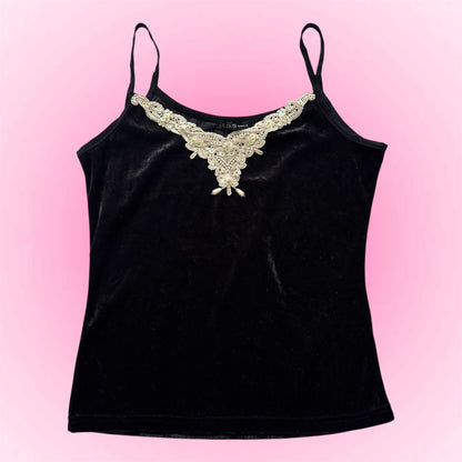Black velvet fairy top (S)