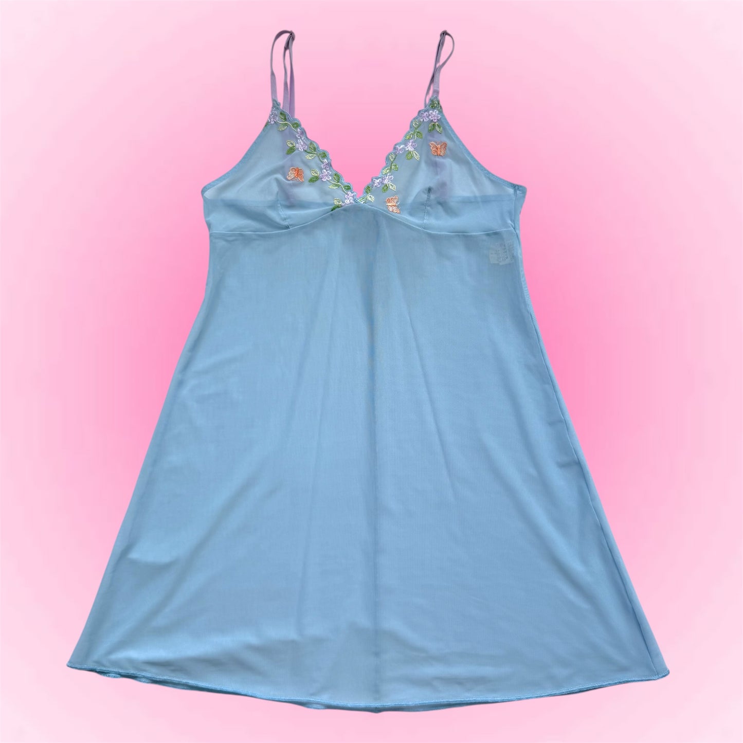 Blue Floral Embroidered Coquette Set (M/L)