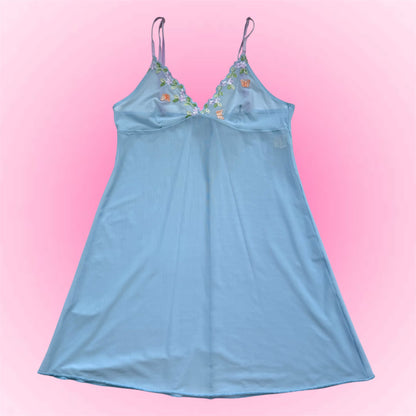Blue Floral Embroidered Coquette Set (M/L)