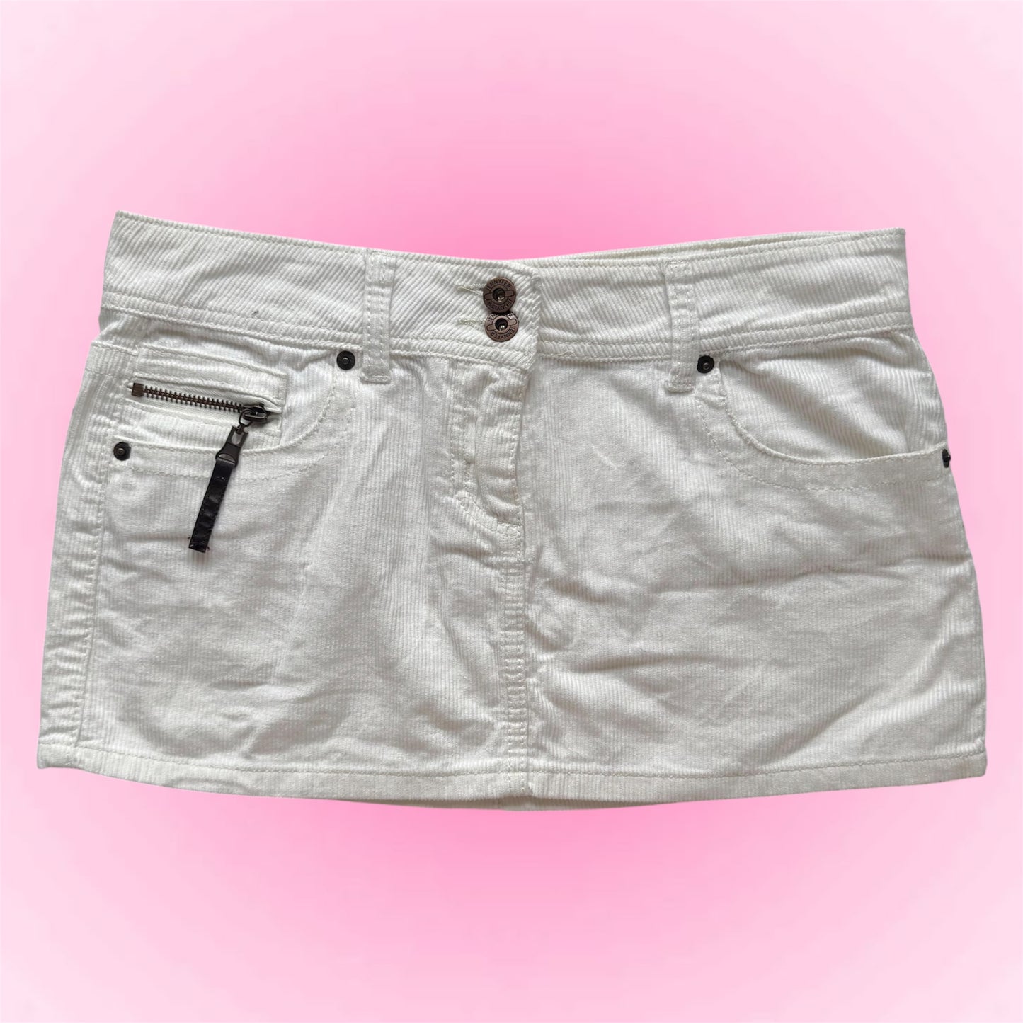 White Y2K Mini Skirt (S)