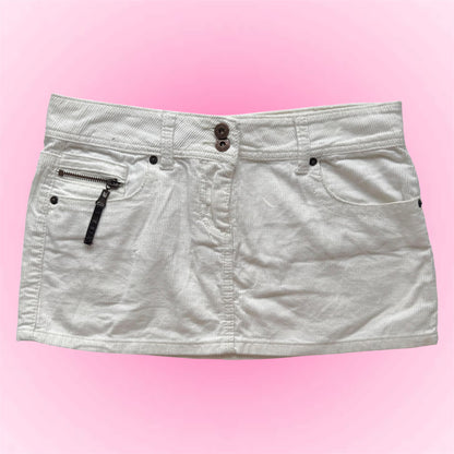 White Y2K Mini Skirt (S)