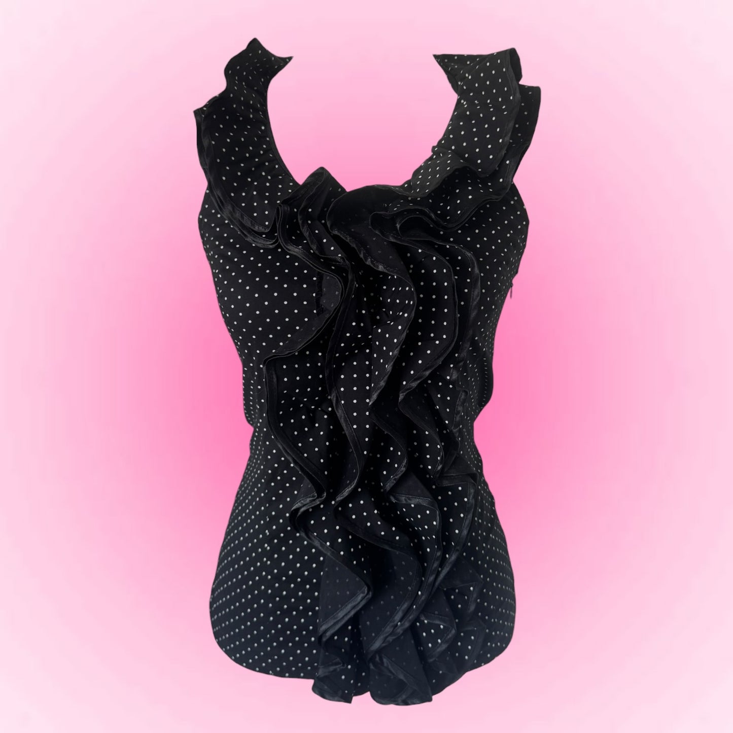 Black Ruffle Halter Top (S)