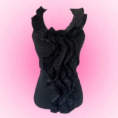 Black Ruffle Halter Top (S)