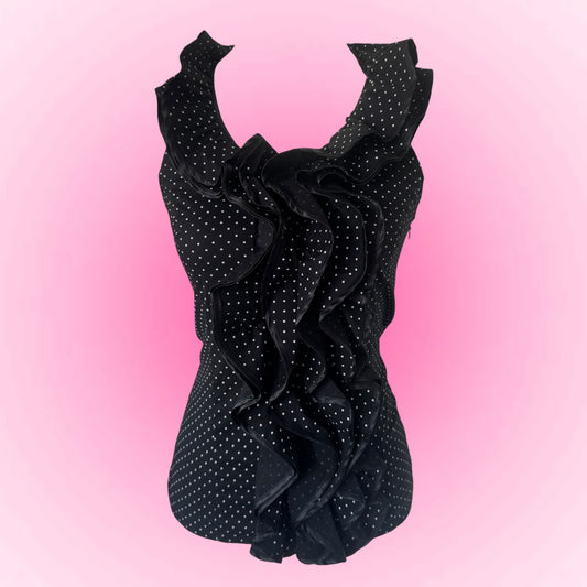 Black Ruffle Halter Top (S)