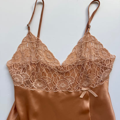 Satin Lace Slip Dress (M)