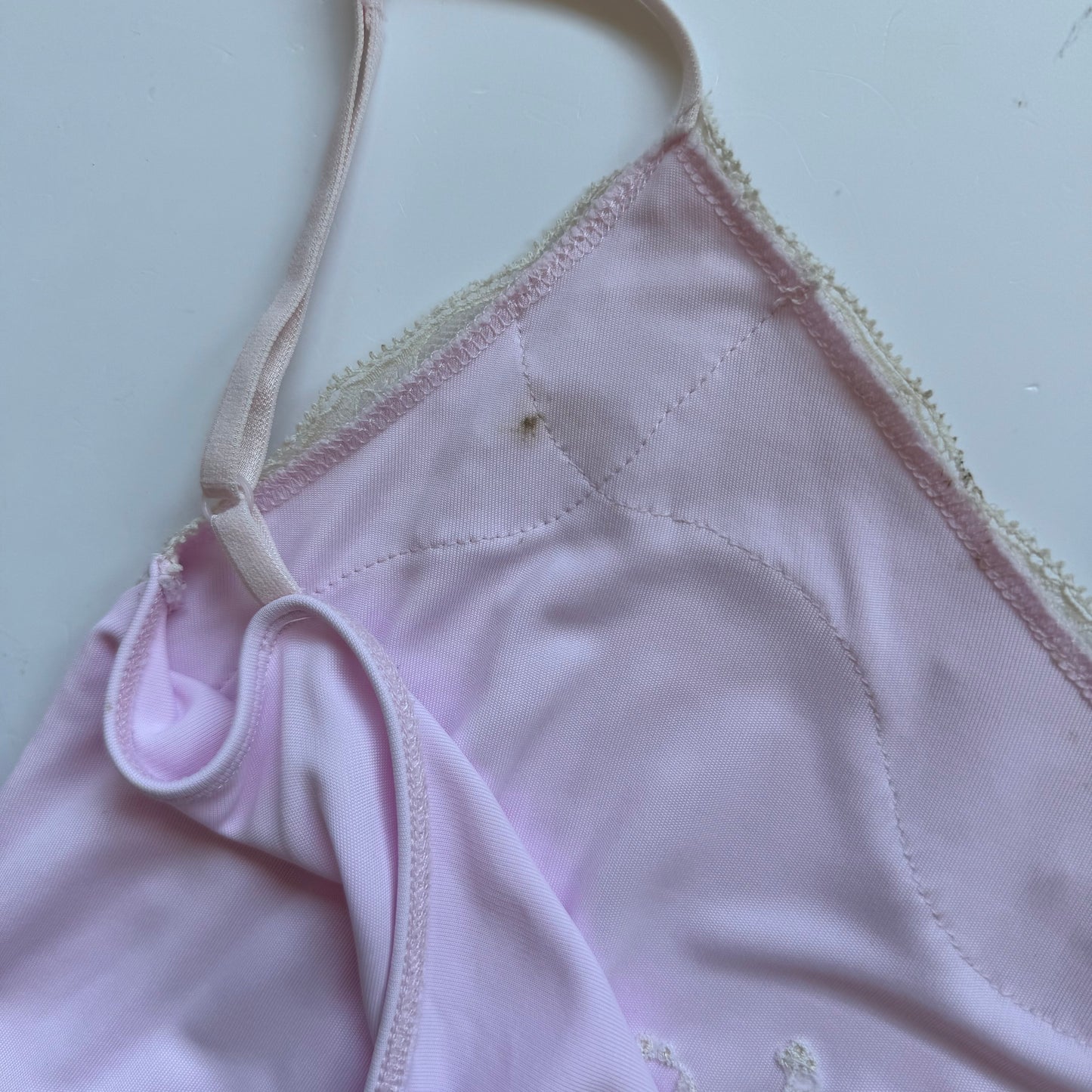 Pink Lace Trim Babydoll Cami (S)