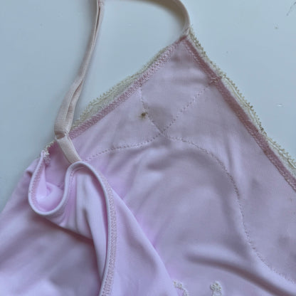 Pink Lace Trim Babydoll Cami (S)