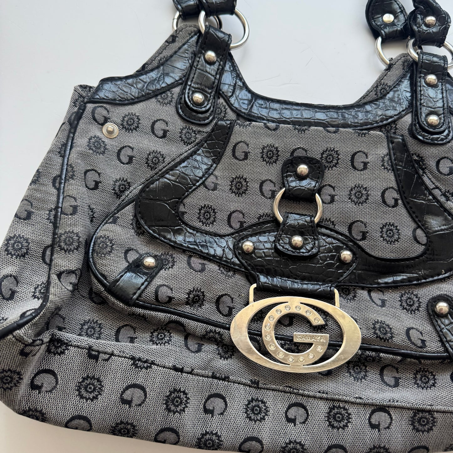 Grey Monogram Bag