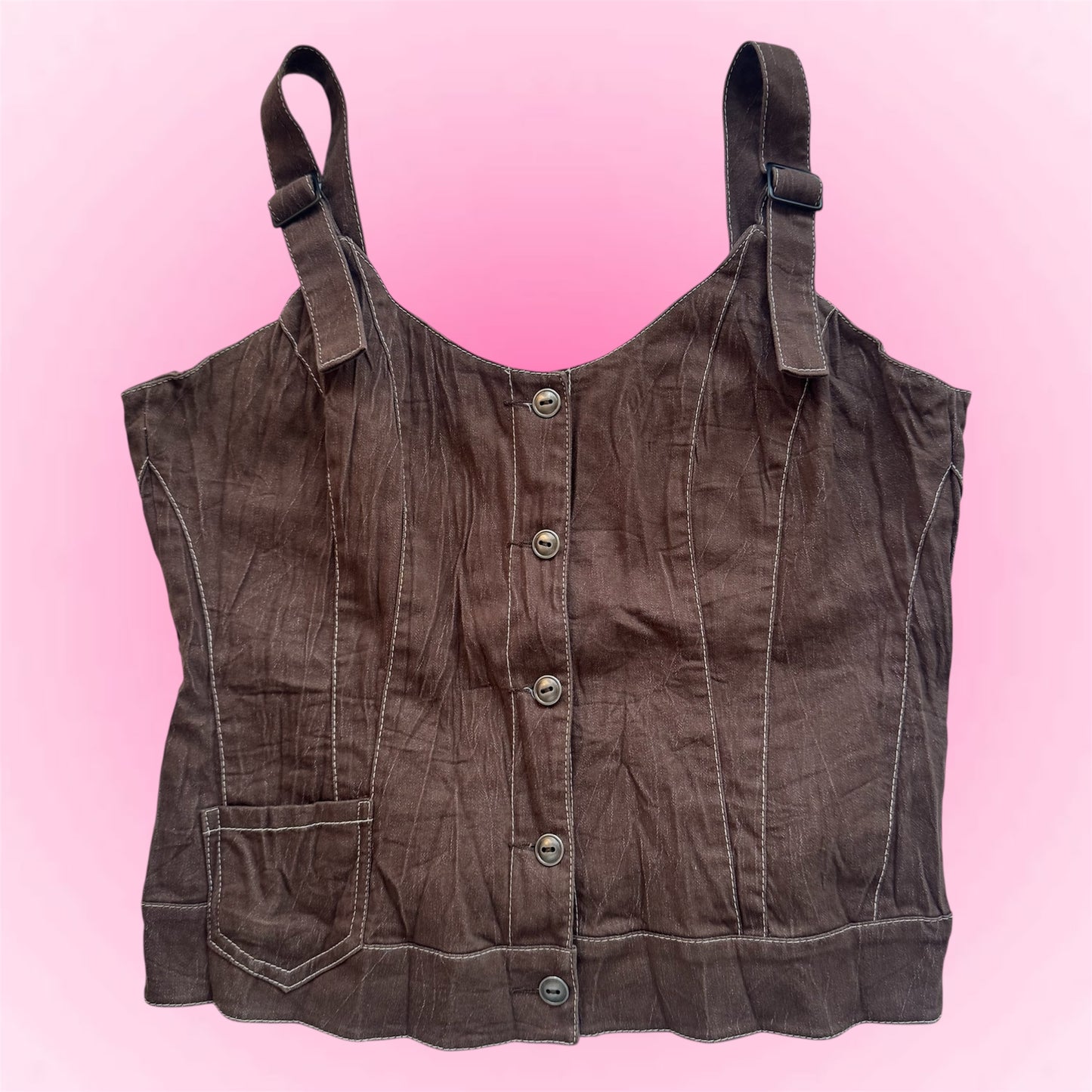 Brown Button Corset Top (S)