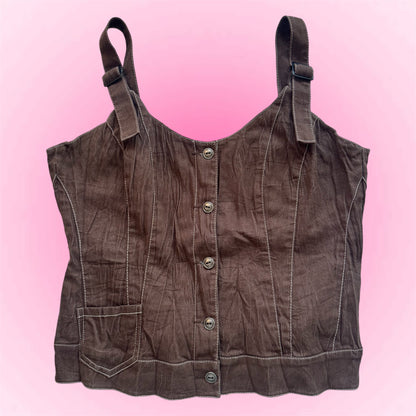 Brown Button Corset Top (S)