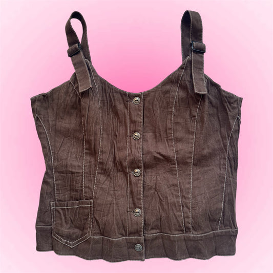 Brown Button Corset Top (S)