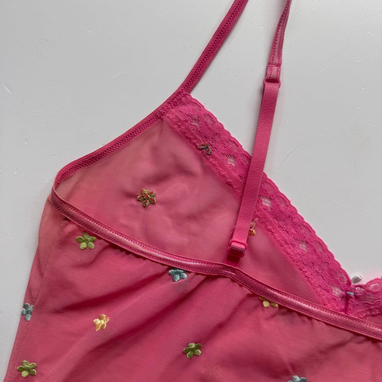 Pink Mesh Y2K Cami Top (S)
