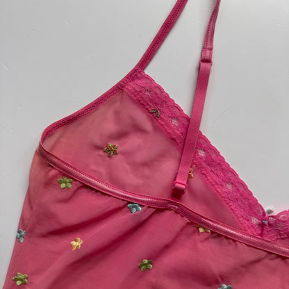 Pink Mesh Y2K Cami Top (S)