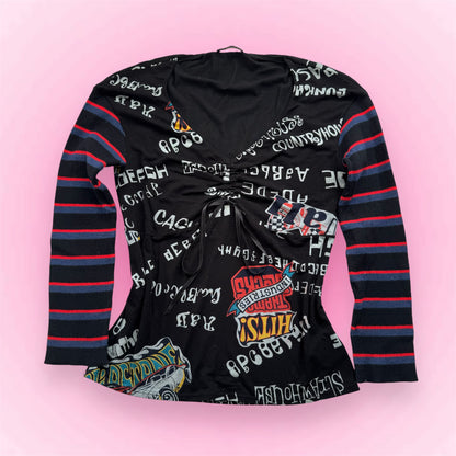Black Y2k longsleeve (S)