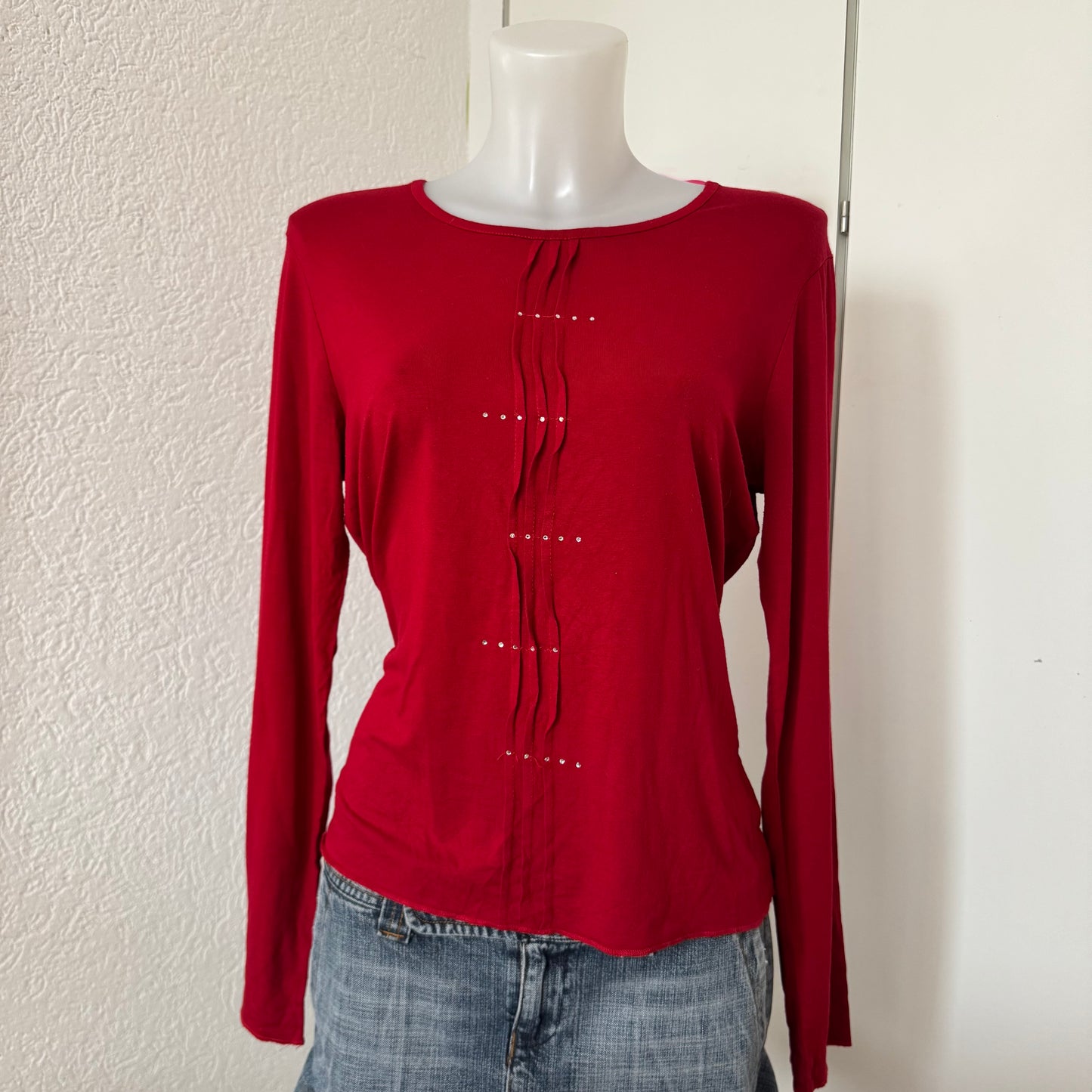 Red Rhinestone Longsleeve (M)