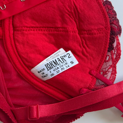 Red Lace Corset Top (70A)
