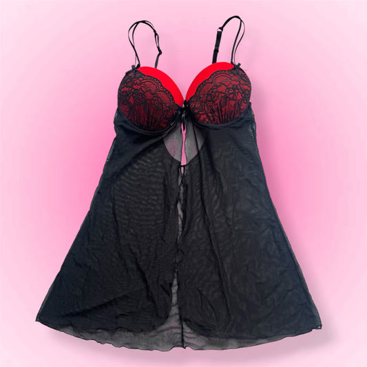 Black Sheer Babydoll Dress (75B)