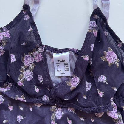 Purple Floral Babydoll Top (S)