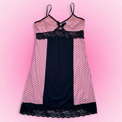 Pink Lace Coquette Babydoll Dress (S/M)