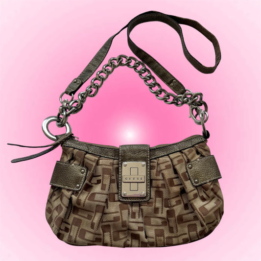 Brown Monogram Guess Bag