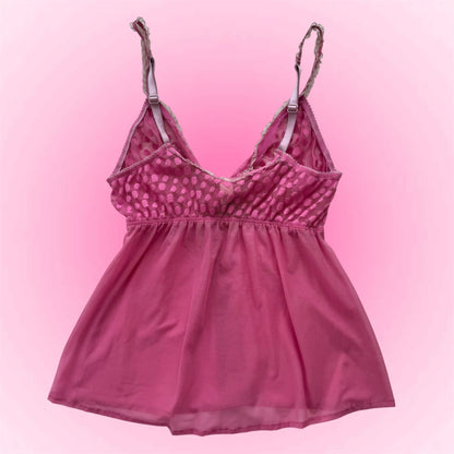 Pink coquette cami top (S)
