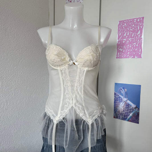 White lace Corset (75B)- Deadstock, new with tags