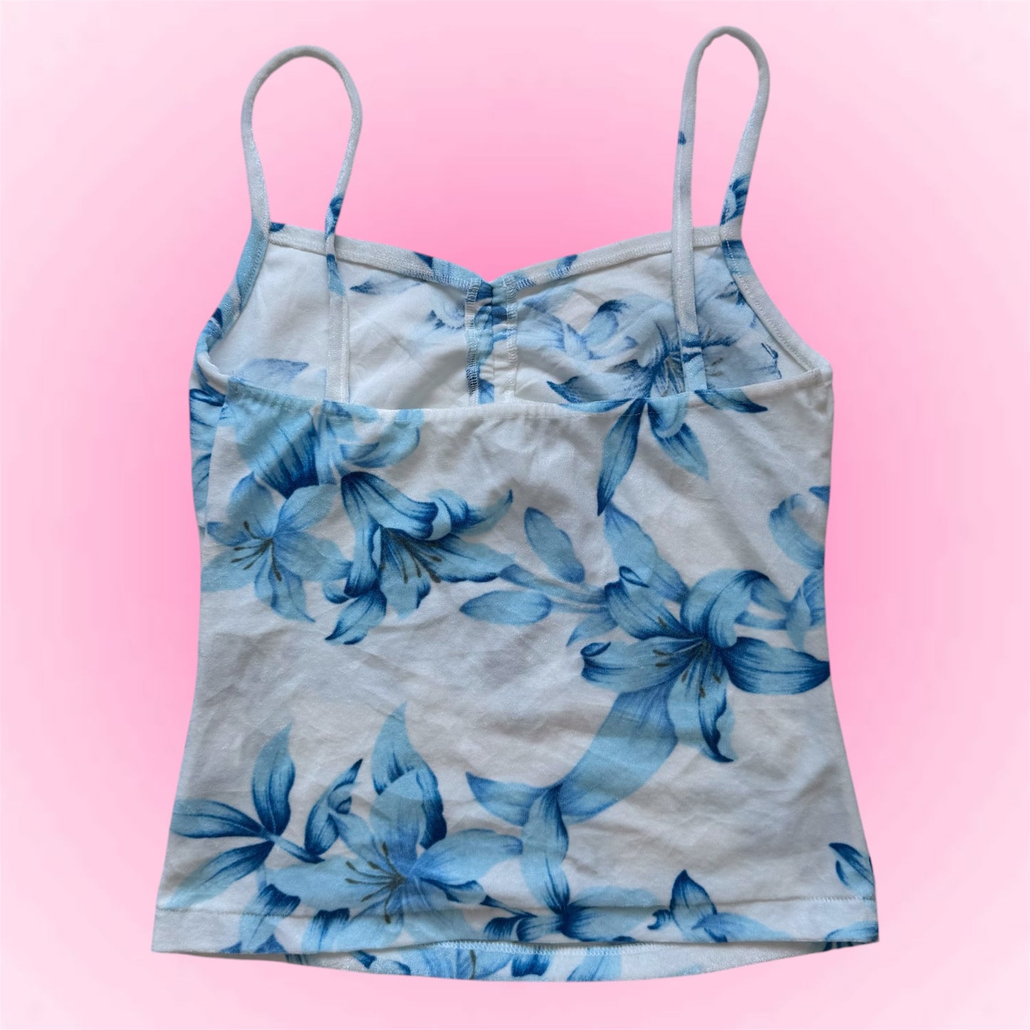 Blue Floral Y2K Cami Top (XS)