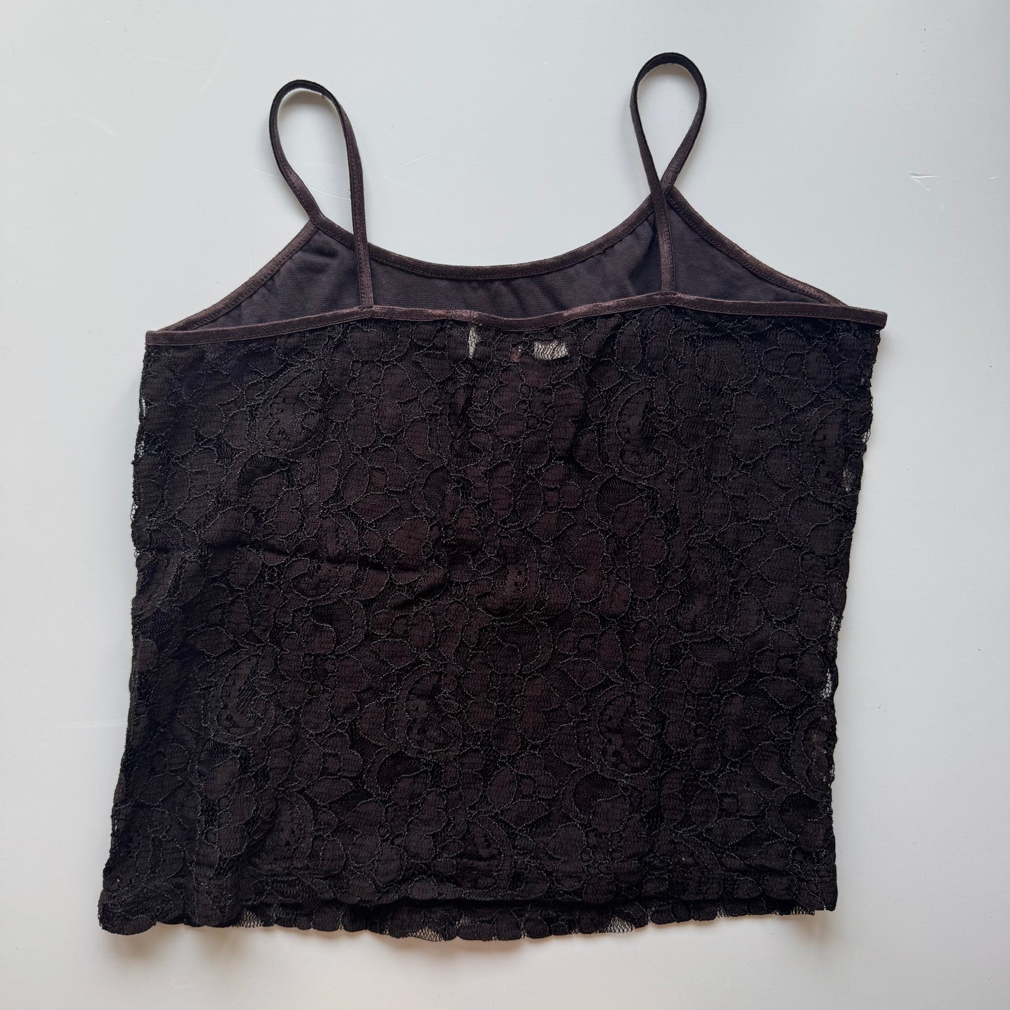 Brown lace tank top