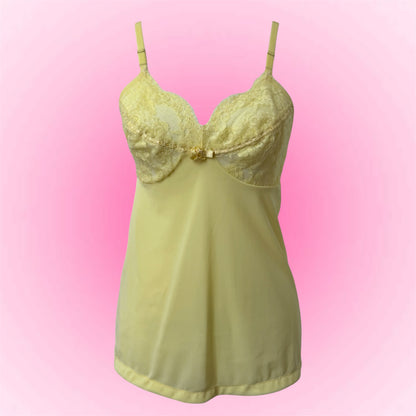 Yellow Lace Coquette Cami Top (S)