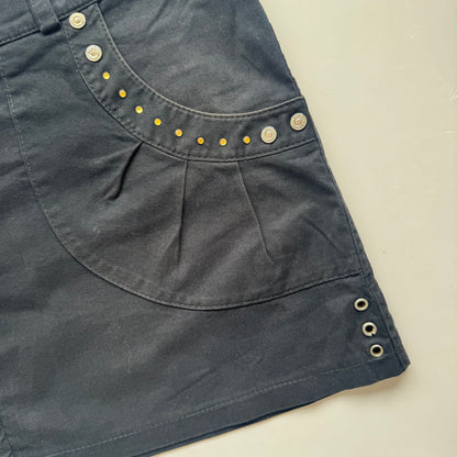 Black Vintage Studded Mini Skirt (M)
